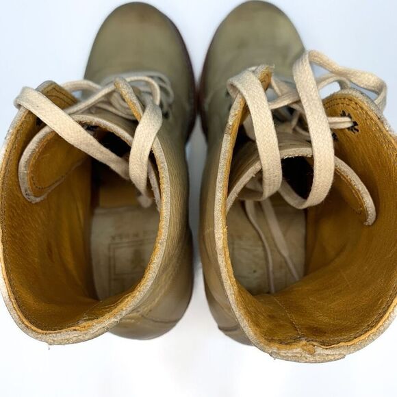 Frye Sabrina Stonewashed Leather Lace Up Chunky Heeled Combat Ankle Booties 6.5 - Picture 7 of 9